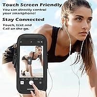 Vista 8 de Soporte para teléfono para correr, caminar y entrenar – Brazalete ajustable para iPhone y teléfonos celulares – Bolsa cruzada transparente