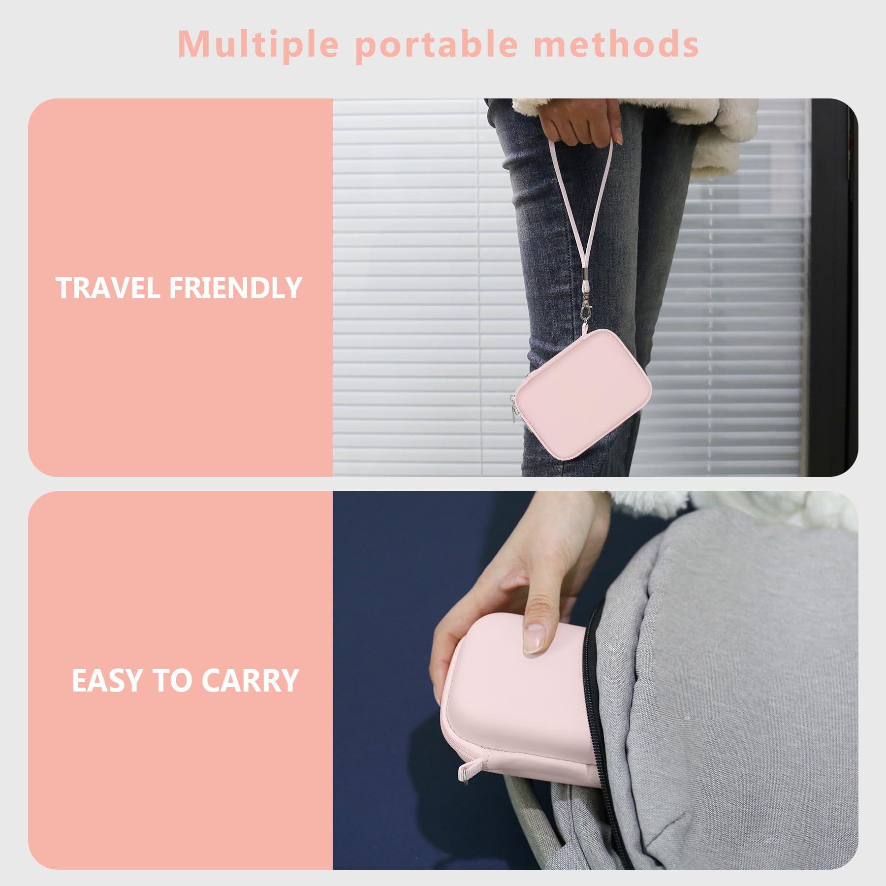 Cassa per fotocamera digitale compatibile con fotocamera digitale Kodak PIXPRO FZ55 FZ45, borsa di viaggio per archiviazione della fotocamera Vlogging con tasca in rete per cavo USB, Rosa