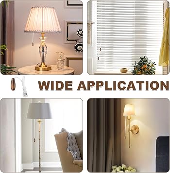 Neyeau 2PCS Vintage Bathroom Light Pull Cord Handle with 150CM Nylon Pull String,Light Pull Handle,Pull Cord Light Switch for Bathroom Classic Toilet Light Fan Switch(Nut Brown)