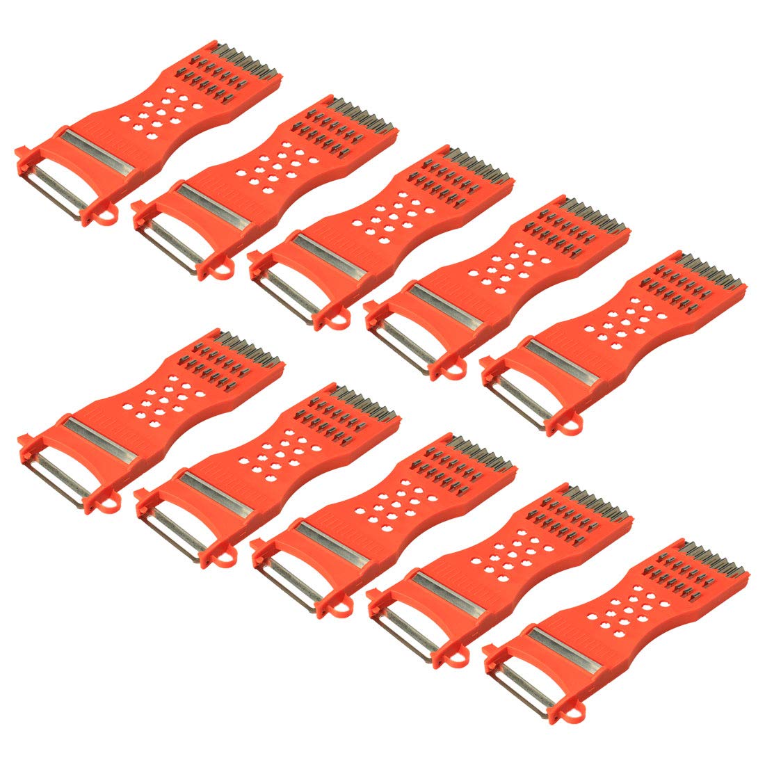 Uxcell 4-Piece Vegetable Peeler & Slicer Set - Red & Silver, Multi-Function Kitchen Tool - View #3