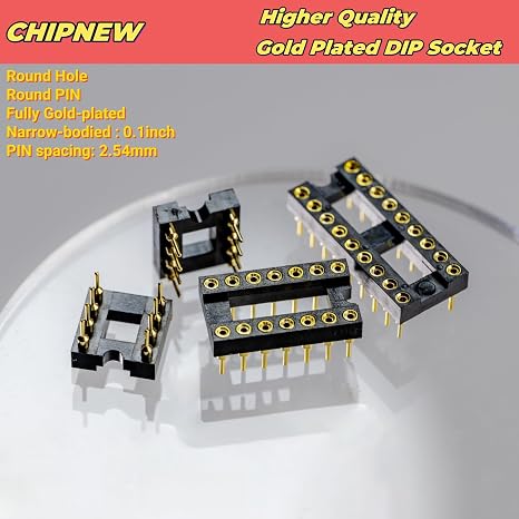 IC Kit + DIP Gold Plated Sockets Combo Pack