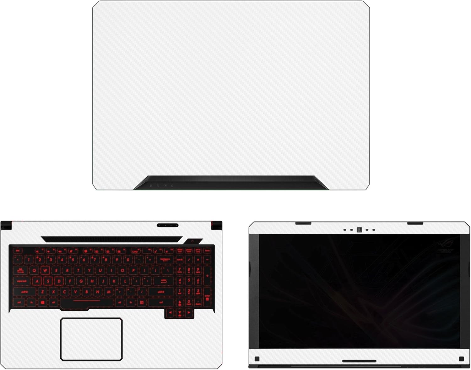 Decalrus - Protective Decal for Asus TUF Gaming Laptop FX504 (15.6" Screen) Laptop White Carbon Fiber Skin case Cover wrap CFasusTUF15_Fx504White