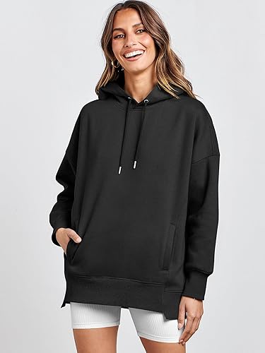 Miniatura 7 de ANRABESS Sudaderas con capucha de gran tamaño para mujer, sudadera de forro polar 2024, trajes de moda para adolescentes y niñas