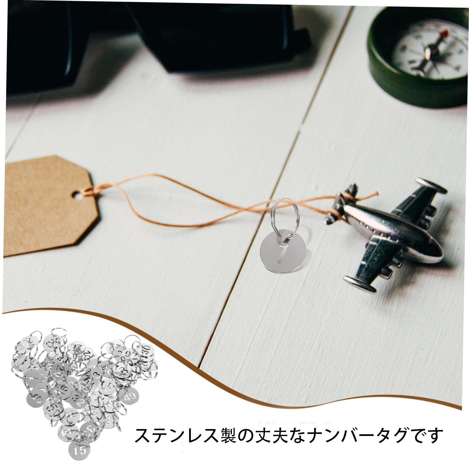 Amazon.co.jp: iplusmile ステンレス 番号タグ 数字タグ キータグ ID