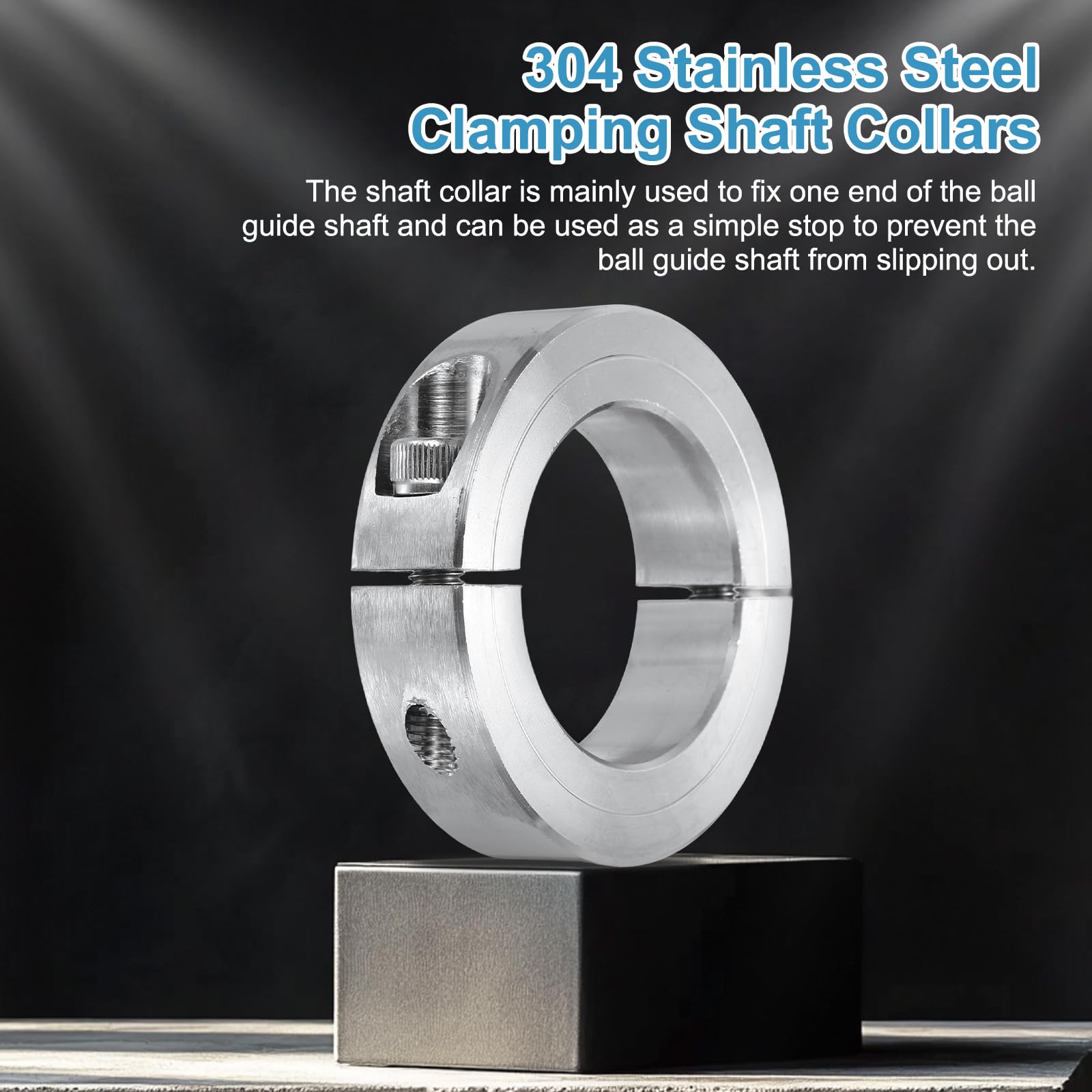 QUARKZMAN 2Pcs Collare Di Bloccaggio Albero 32mm Foro Doppia Divisione 304 Acciaio Inox Collari Di Serraggio Albero Per Sistemi Di Automazione Industriale E Nastri Trasportatori