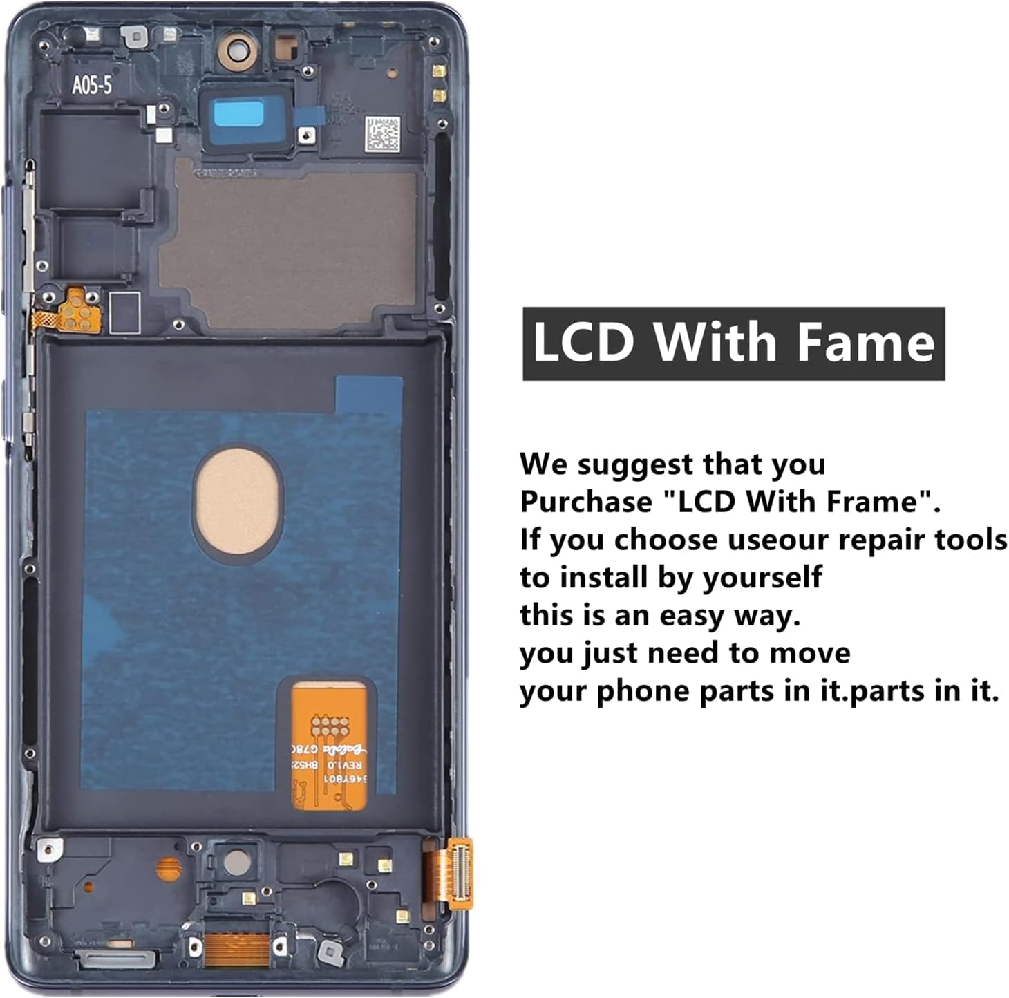 for Galaxy S20 FE 5G Screen Replacement, LCD Display Digitizer Full Assembly with Frame, Phone Screen Replacement Set with Repair Tools for G781B G781U G781B