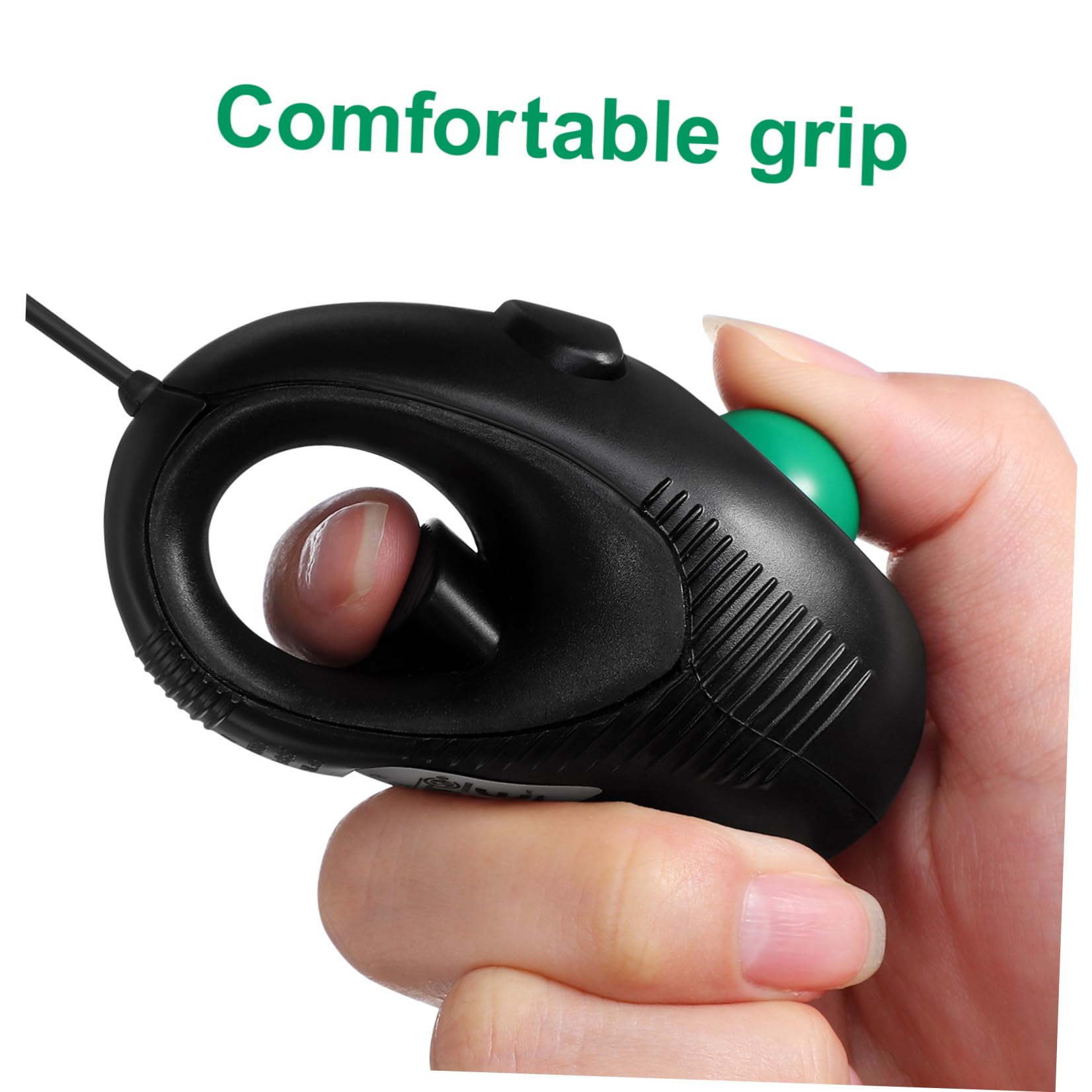 Souris Trackball Ergonomique USB Filaire 4d Compacte Noire 3 Boutons en Plastique Dur Solide, Mini Taille Adaptée Main Gauche ou Droite pour Ordinateur de Bureau
