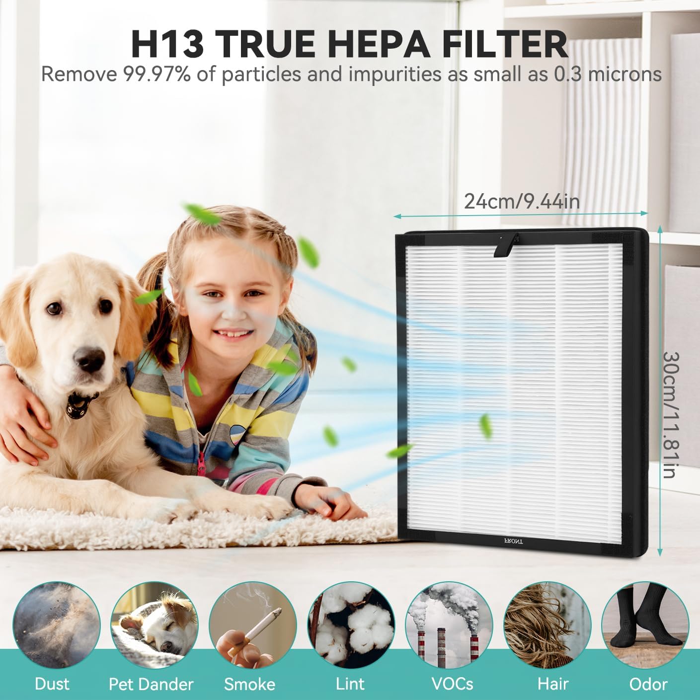 AP2000WF Air Fil-ter Compatible with KNKA AP2000WF Air Purifier 2 High-Efficiency & 4 Activated Carbon Filt-er and Pre-filter.