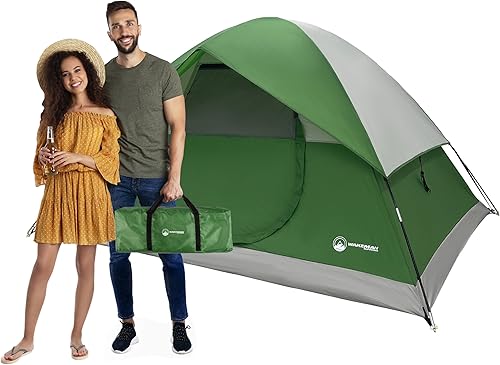 Tienda de campaña para 4 personas con lluvia y bolsa de transporte, tiendas familiares fáciles de desplegar para camping, playa, senderismo,