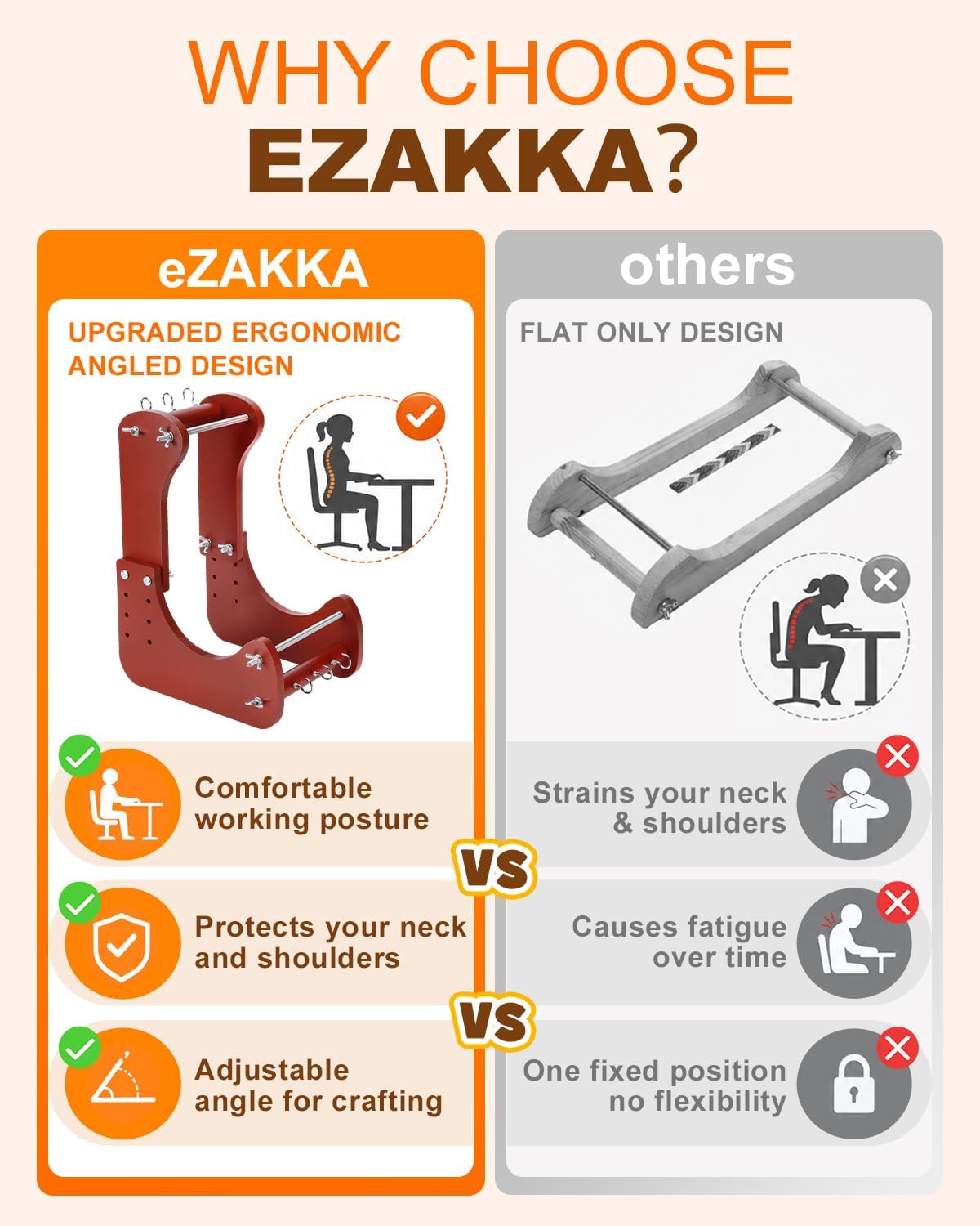 eZAKKA Adjustable Standing Bead Loom, Wood Beading Loom Kit for DIY Jewelry