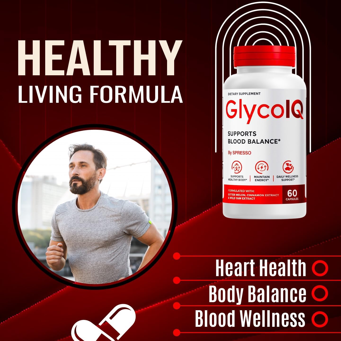 (2 Pack) GlycoIQ Capsules, All Natural Glyco IQ Support Supplement Pills with Premium Ingredients, Advanced GlycoIQ Maximum Strength Formula for Healthy Circulation & Balanced Levels (120 Capsules)