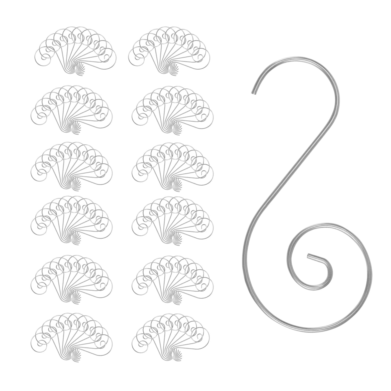 Photo 1 of 120 Pack Metal Silver Ornament Hooks for Hanging Christmas Tree Decorations,Swirl Hook Hanger
bundle of 2
