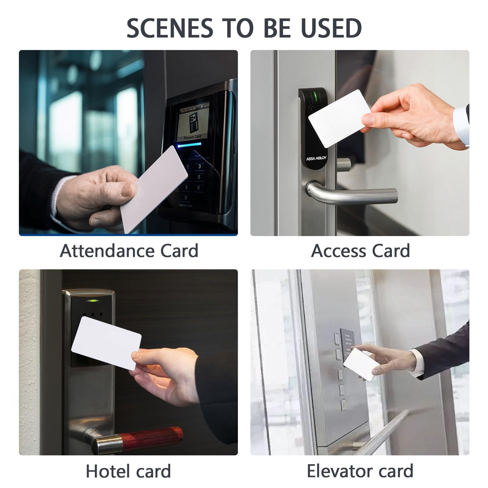 DEWIN 200 Pezzi RFID Card, Classic RFID Tag 13.56mhz Doppia Frequenza RFID Carta,Classic 1K 13.56MHz,Bianca ISO 14443A (Confezione da 200)