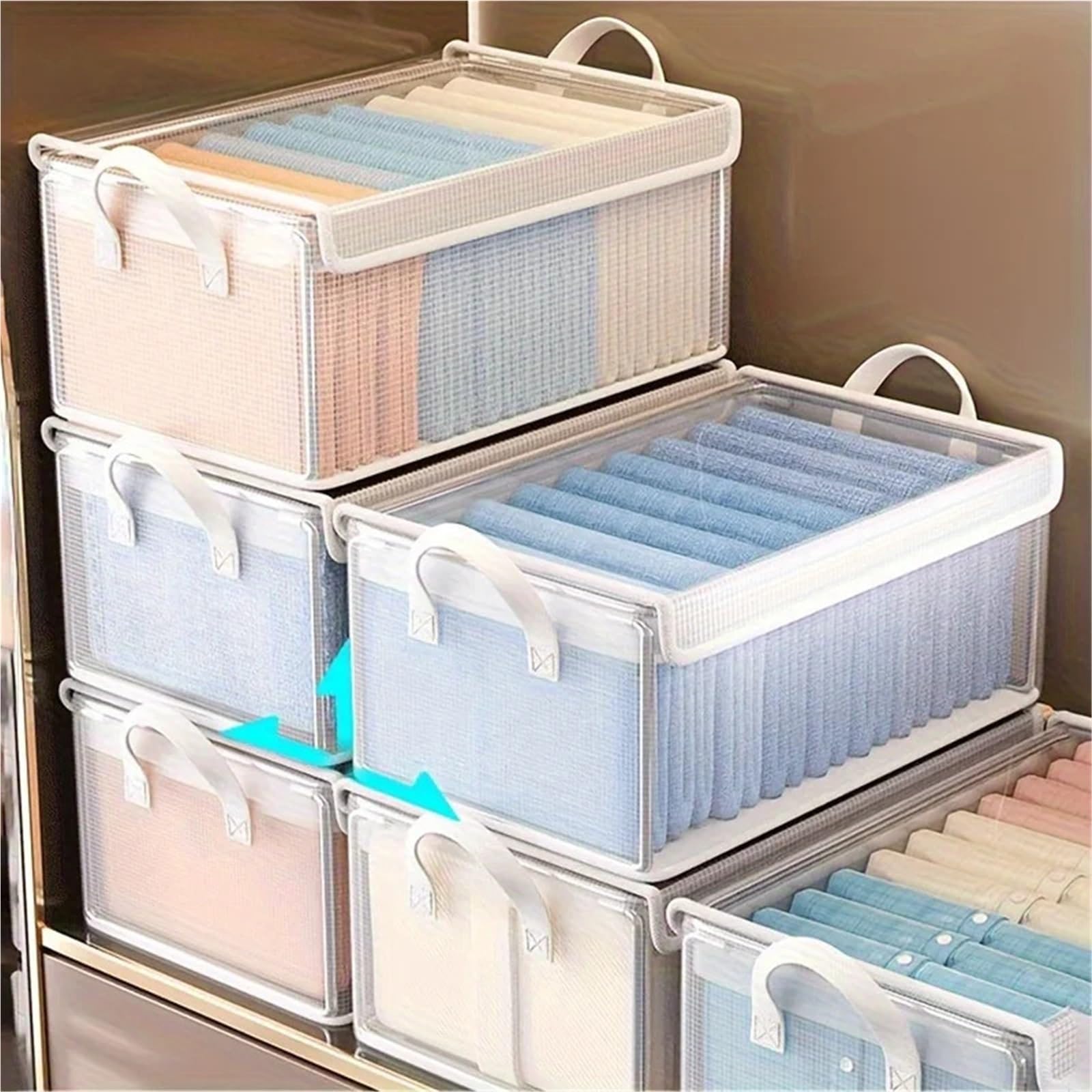 Scatola Di Stoccaggio | Con Telai In Acciaio E Manici Rinforzati for Abbigliamento, Libri, Articoli Vari(Extra large)