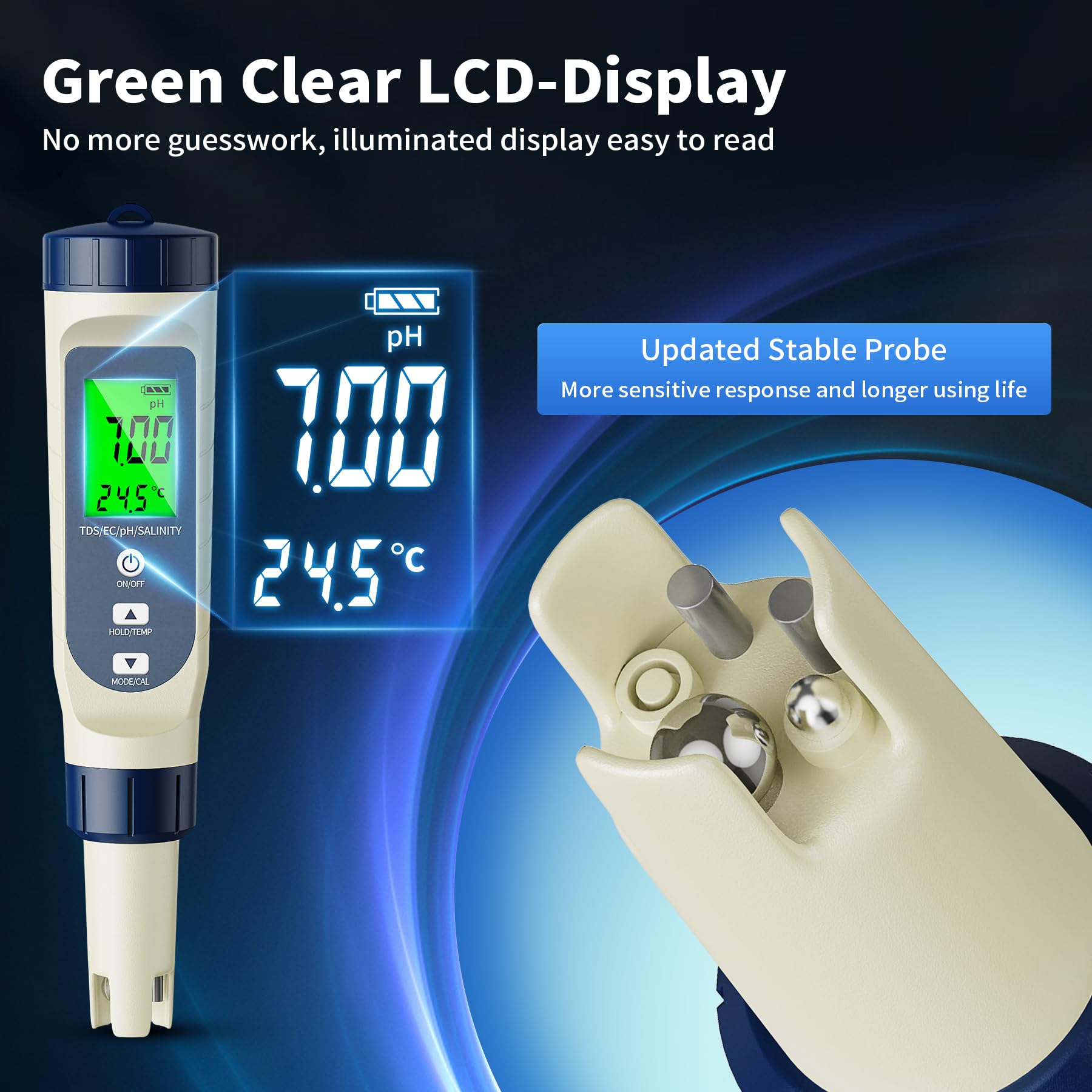 YAOBLUESEA 5-in-1 Pool Water Tester pH