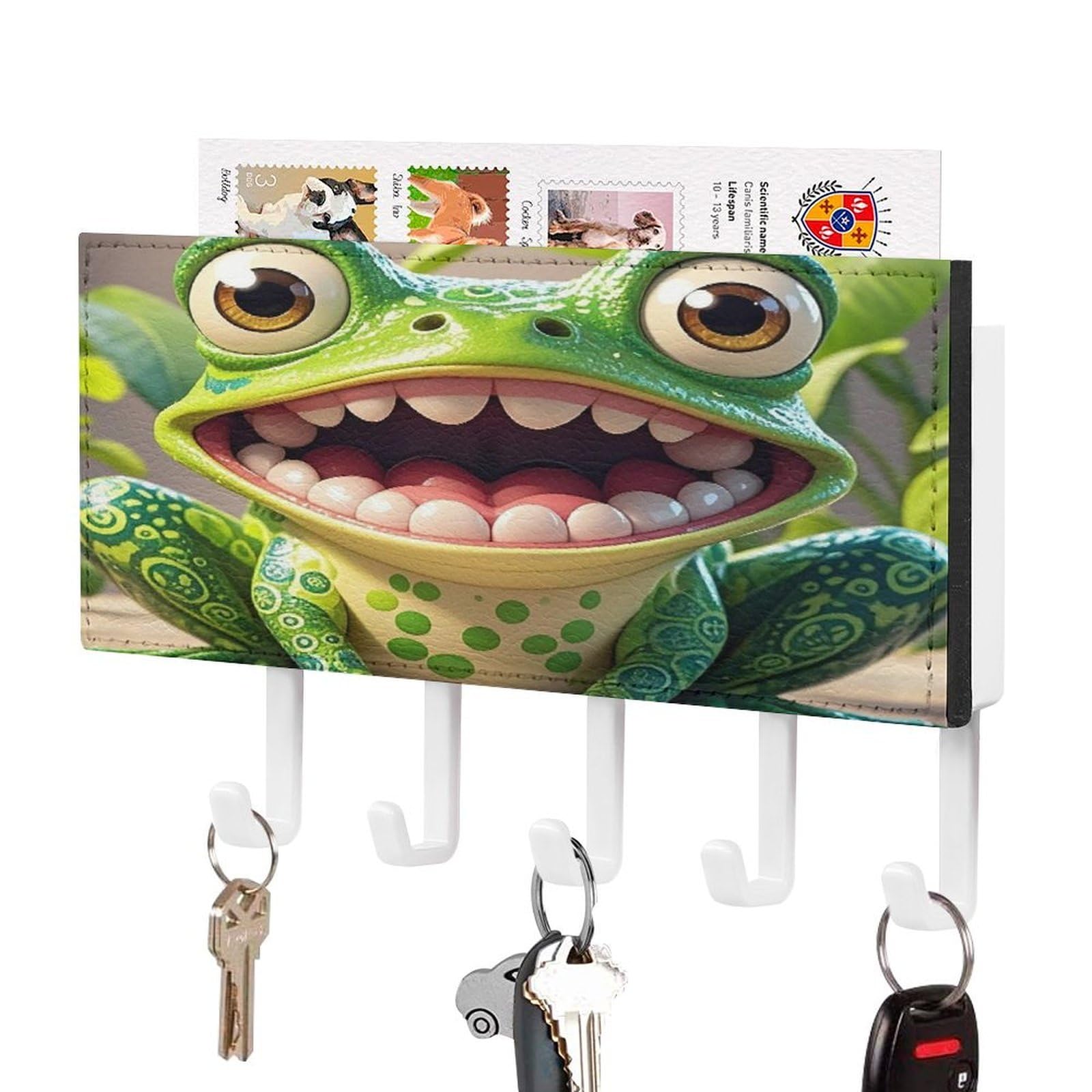 Soporte de pared para llaves sin taladro de cuero sintético