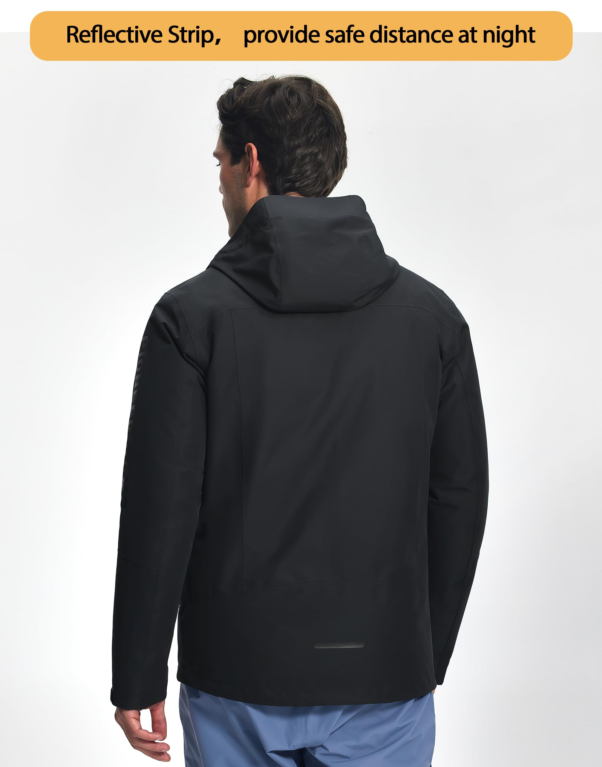 Pioneer Camp Chaqueta impermeable 3 en 1 hombre con forro plumón gorro ajustable
