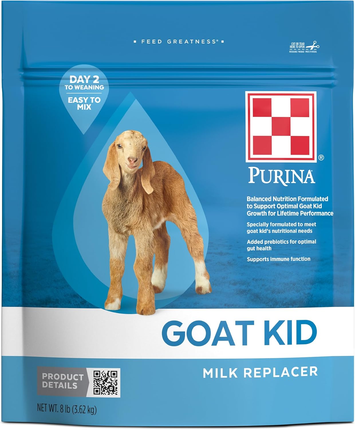 Purina Kid Milk Replacer for Goats 8 Pound (8 LB) Bag