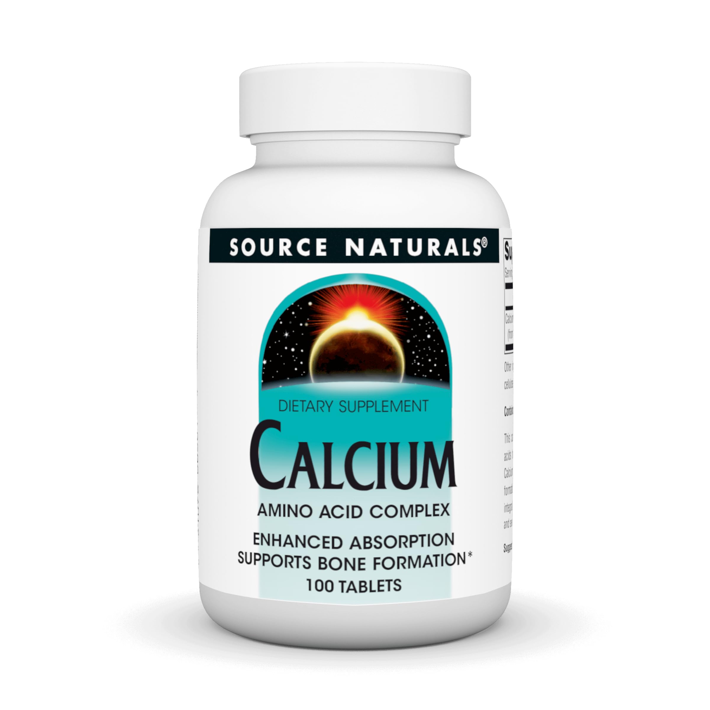 Source Naturals Calcium, Amino Acid Complex - Enhanced Absorption That Supports Bone Formation* - 100 Tablets
