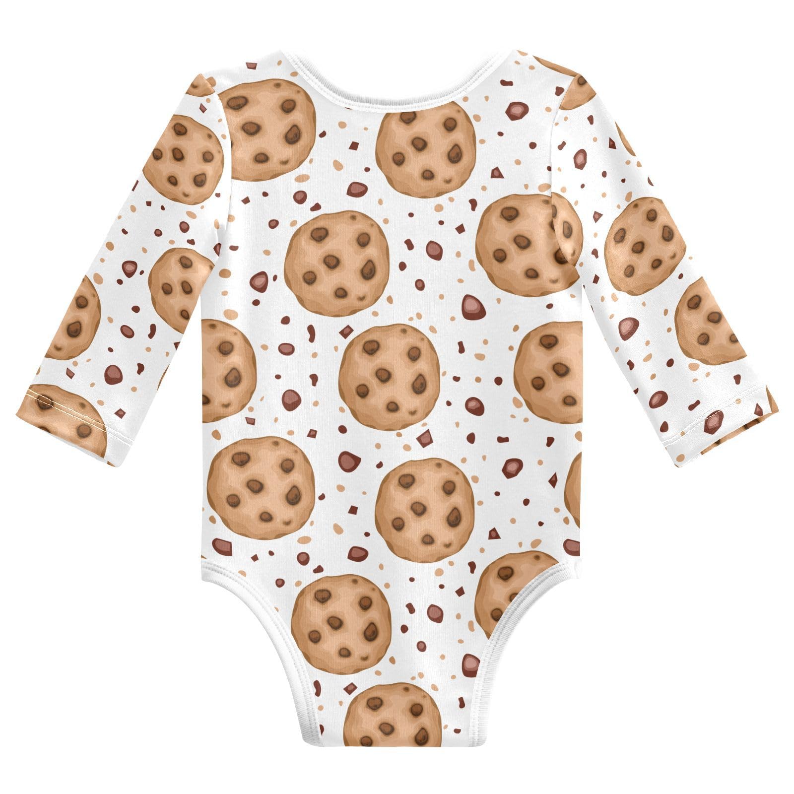 JHKKU Chocolate Chip Cookies Bodysuit for Baby Cotton Long Sleeve for Baby Boys Girls, 3 Months