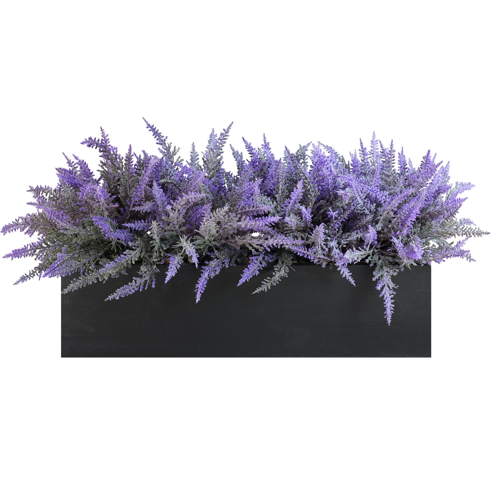 Winlyn Black Wood Planter Lavender Arrangement