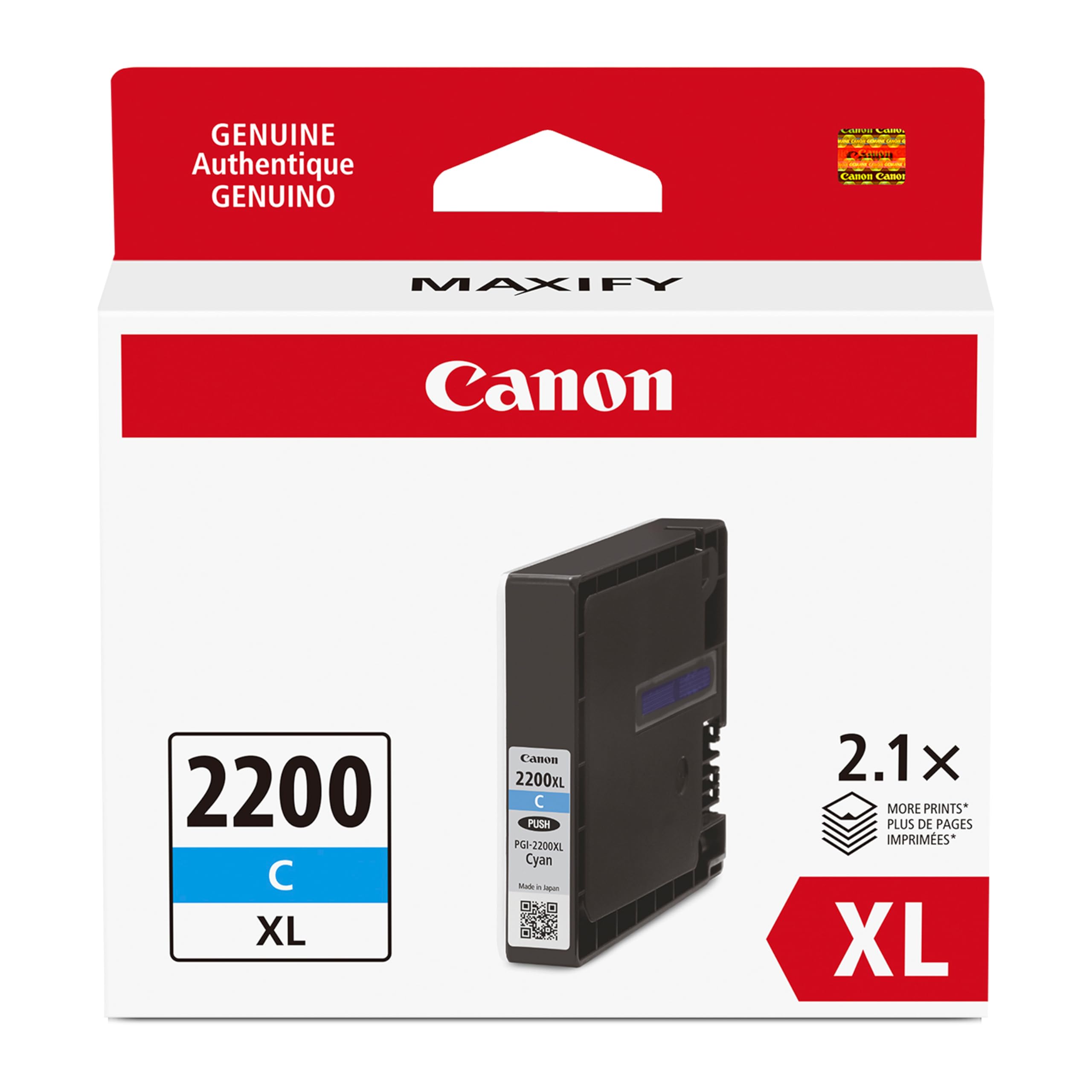Amazon.com: Canon PGI-2200XL Genuine Cyan Ink Tank, Compatible