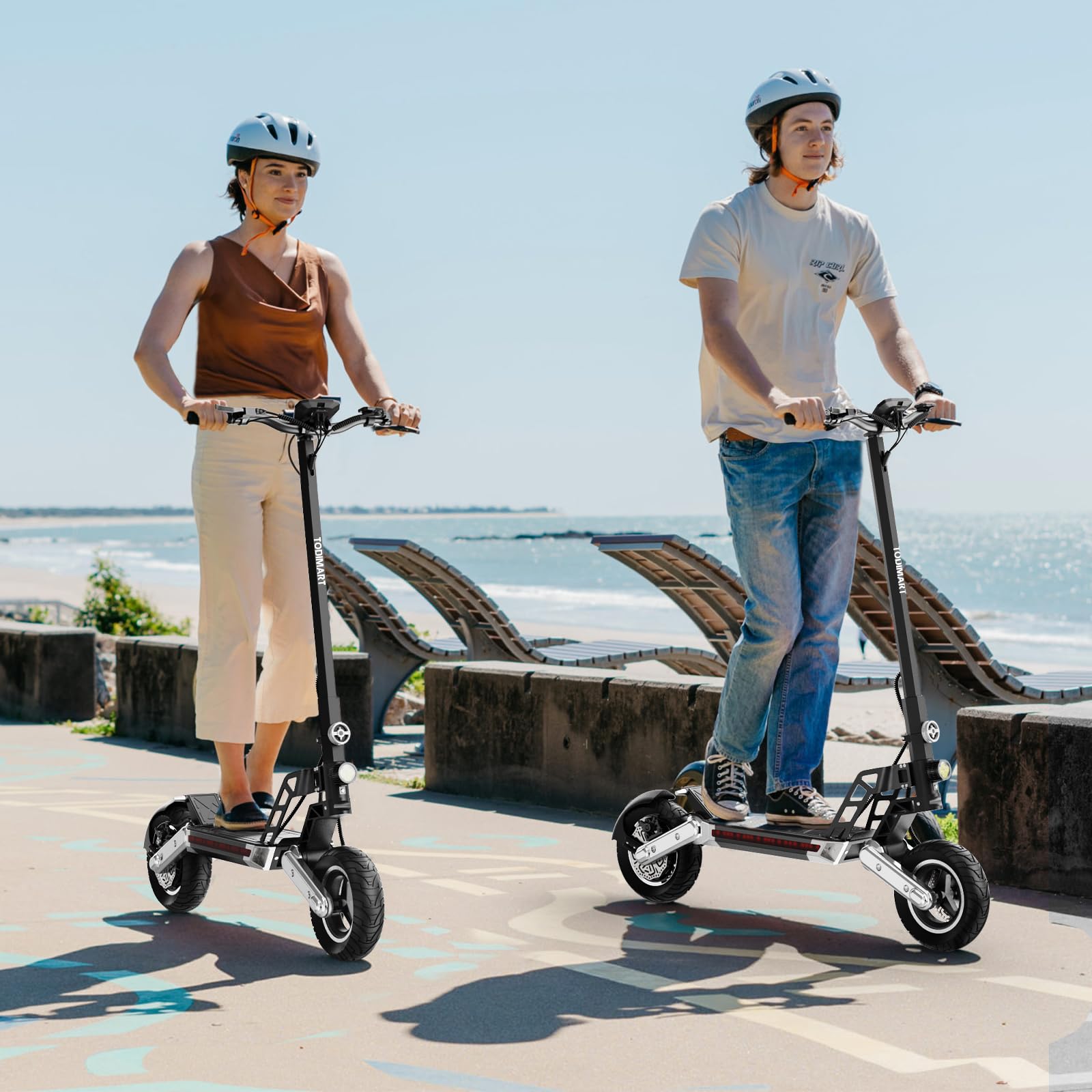 TODIMART E Scooter mit Straßenzulassungs, Reichweite bis zu 65-85 km, Maximale Belastung 150KG Offroad-Reifen 10 Zoll Faltbarer tragbarer Elektroroller-G2 ABE/X5S(Doppelmotoren)