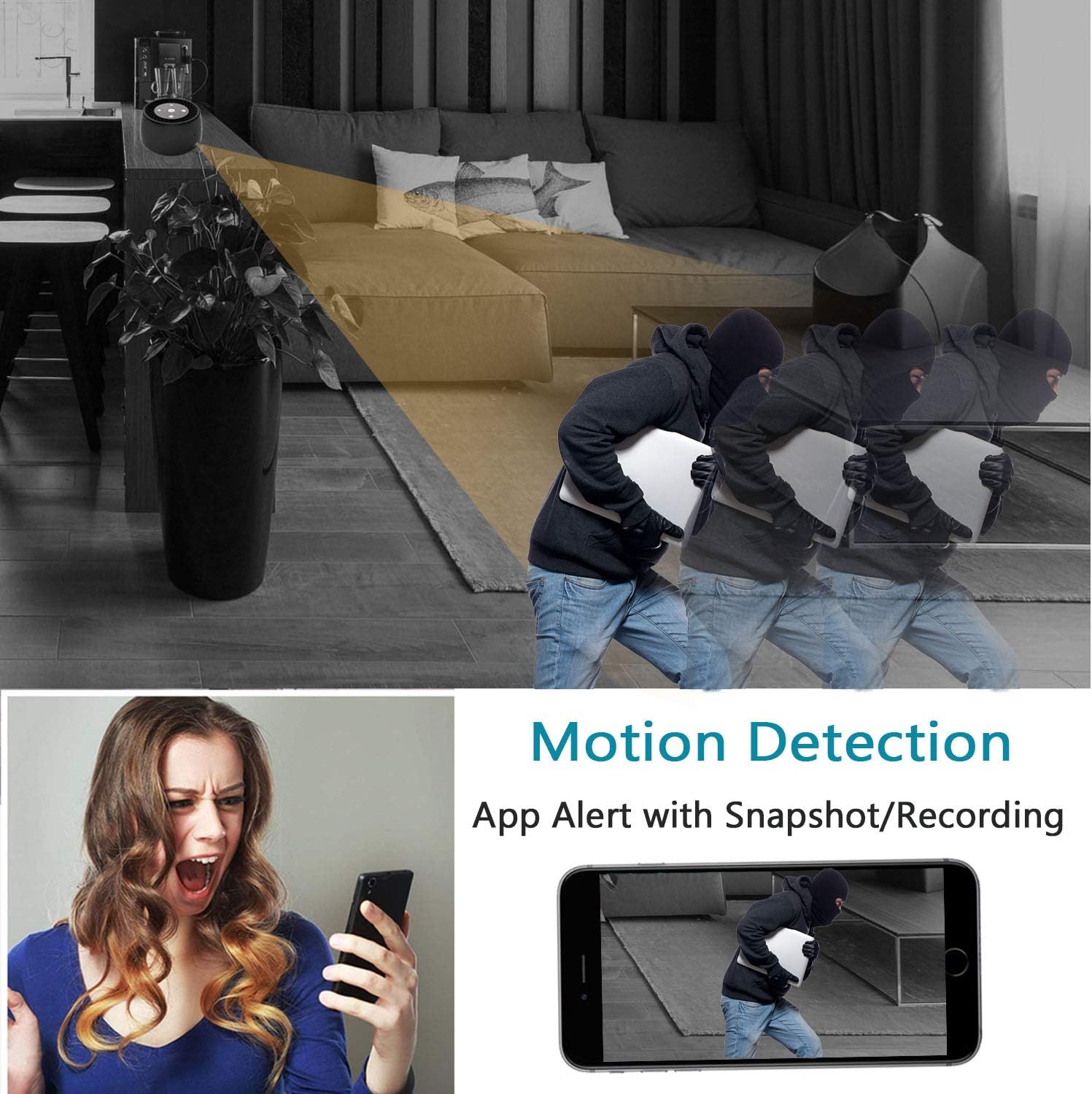 Buу 2 gеt 3 Wireless-WiFi-Hidden-Spy-Camera, QUNIAO 1080P Full HD with Night Vision and Motion Detection Alarm, Real Time Monitoring and Recording for Home/Car/Office, Video only Works with iOS/Android Device