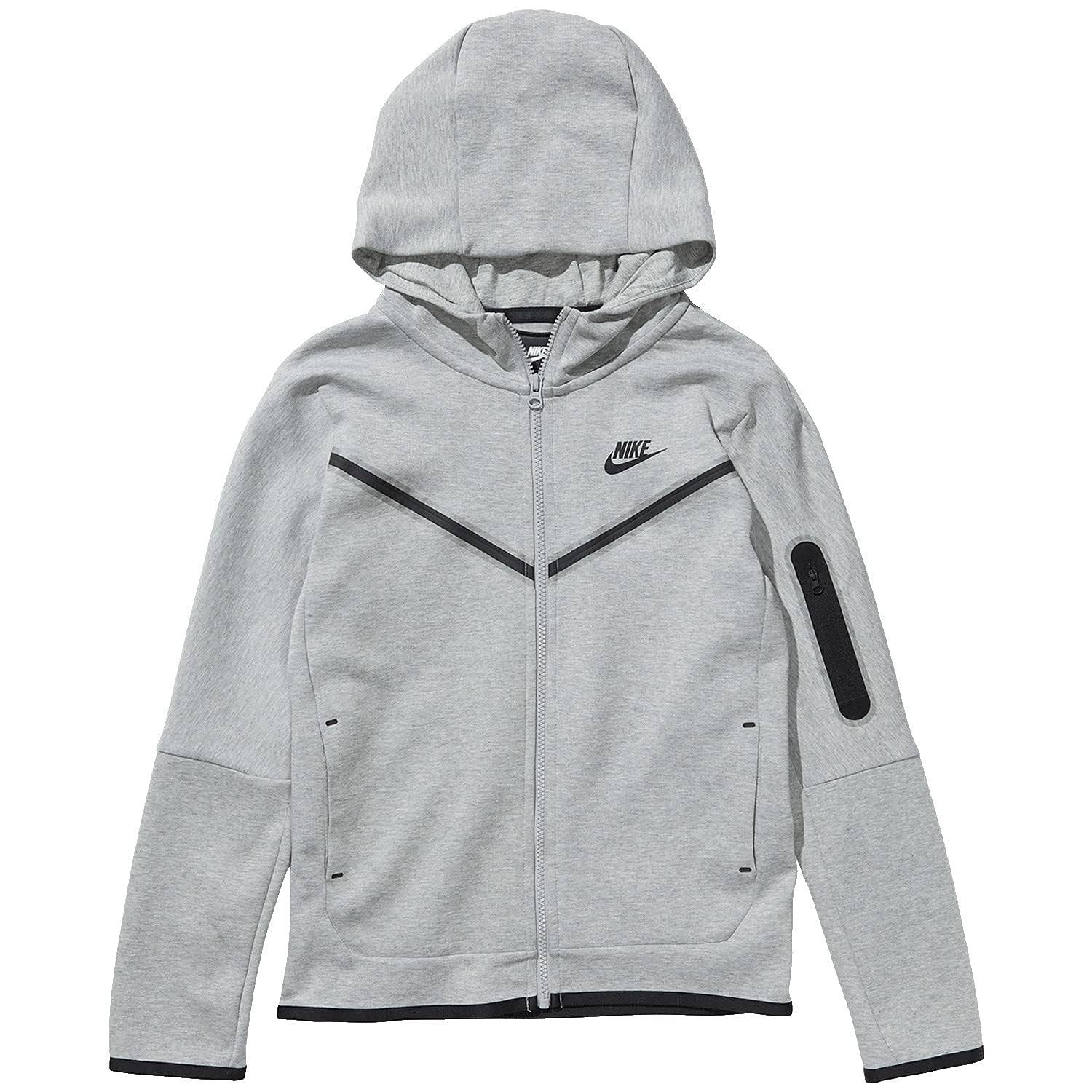 Nike Bluza chłopięca B Nsw Tch Flc Fz szary Dk Grey Heather/(Black) S