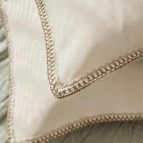 Miniatura 2 de FY FIBER HOUSE Paquete de 2 fundas de almohada decorativas de granja, lino sintético de arpillera con bordes a medida, fundas de cojín para sofá,