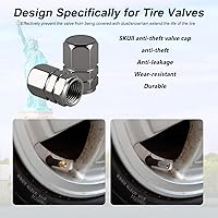 Vista 4 de alpmosn Tapas de Vástago de Válvula de Neumático de Aluminio, Cubiertas de Válvula de Rueda, Accesorios a Prueba de Polvo para Coche, Universal