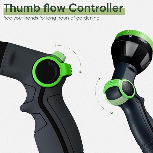 Miniatura 2 de YESTAR Juego de boquillas de metal para manguera, rociador de agua de jardín, alta presión y 8 patrones de riego ajustables para regar plantas,