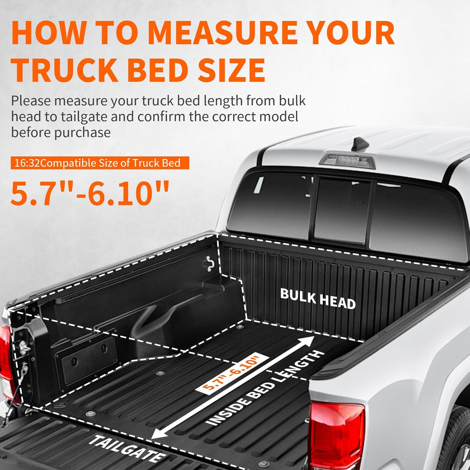 Truckiipa Hard Quad Fold Truck Bed Tonneau Cover Compatible with 2022-2024 Toyota Tundra, 5'7" (77") Bed