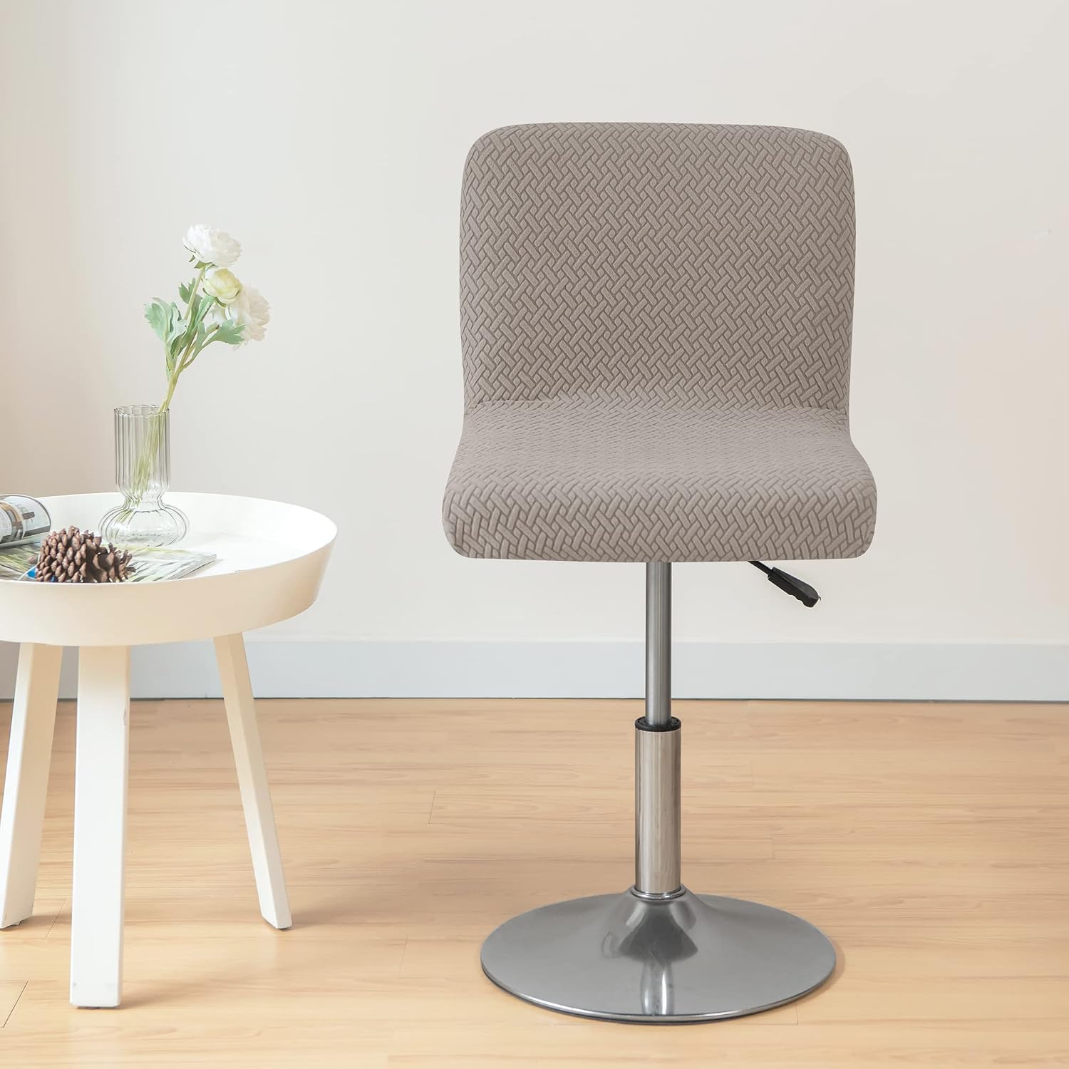 HFCNMY Bar Stool Covers with Backs,4 Pack Stretch Bar Stool Chair Covers,Jacquard Bar Stool Covers,Washable Bar Chair Covers Swivel Barstool Covers Slipcovers with Back Khaki