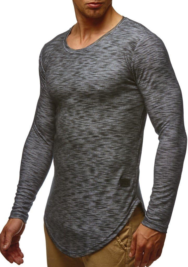 Leif Nelson Men's Pullover Longsleeve Basic Crew Neck Sweatshirt Hoodie Hoody Sweater Slim Fit LN6355