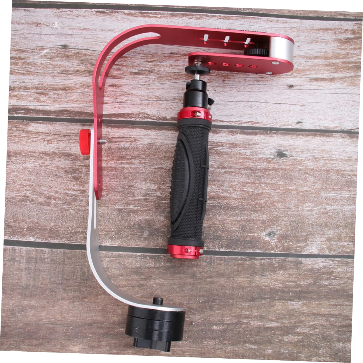 Stabilizzatore Camera Portatile Rosso in Lega di Alluminio | Dv e Videocamera, Riprese a Basso Angolo e Selfie, Stabilità Elevata Movimento Fluido e Preciso