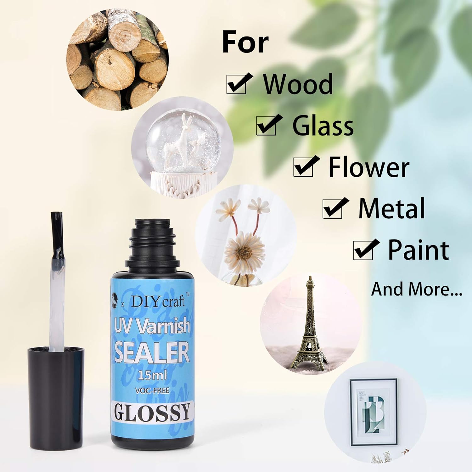 DIYcraft UV Water Sealers 45ml-Art varnish,Clear sealant,Clear Glossy Crafts Glue for Arts and Crafts,Soft Clay,Clay Sculpture Making,Handicraft DIY,All-in-one sealant and Finish : Arts, Crafts & Sewing