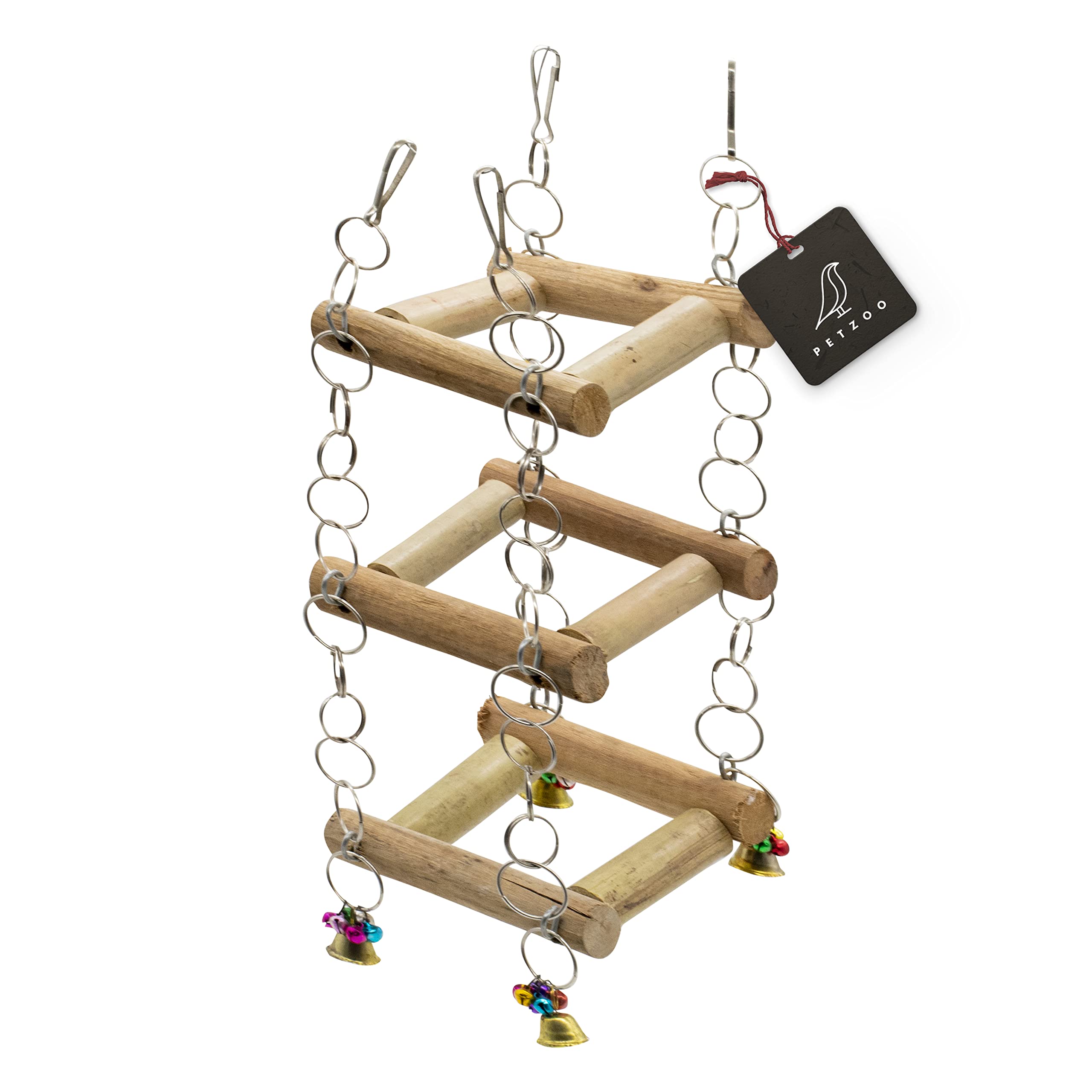PETZOO Natural Wooden Multi-Storey Swing Toy Perch for Bird Cage Resting Toy for Parrots, Finches, Budgies, Love Birds, Parrots, Conure, African Grey, Cockatiels (B0BRG891YW) Amazon Price History, Amazon Price Tracker