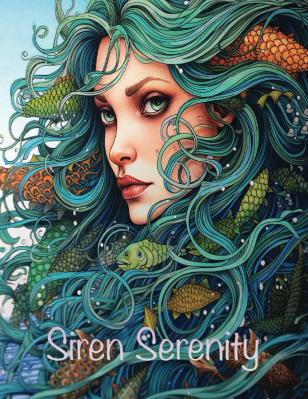 Siren Serenity: A Mermaid Coloring Experience Over 200 pages!