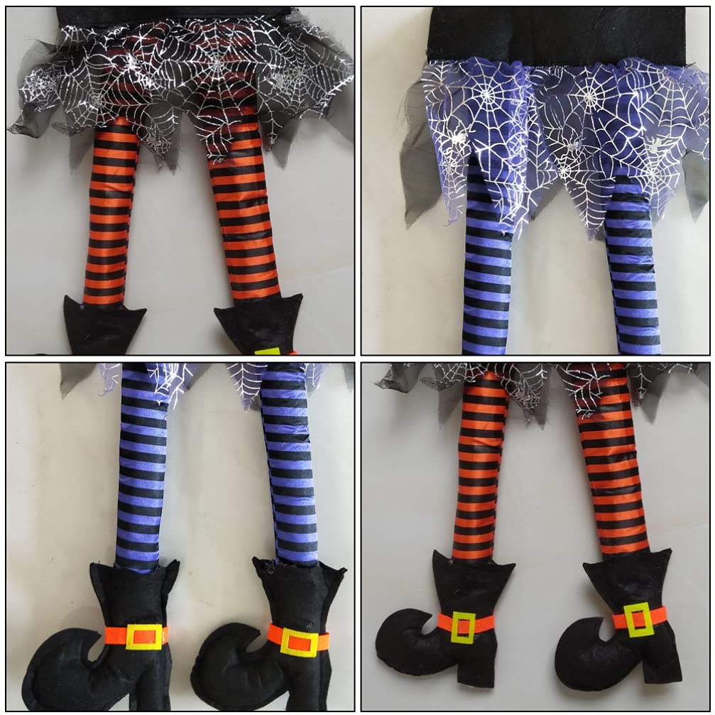 Toddmomy 2 decorazioni da appendere a forma di gambe di strega, per Halloween, per esterni, decorazione per bagagliaio dell'auto e cortile