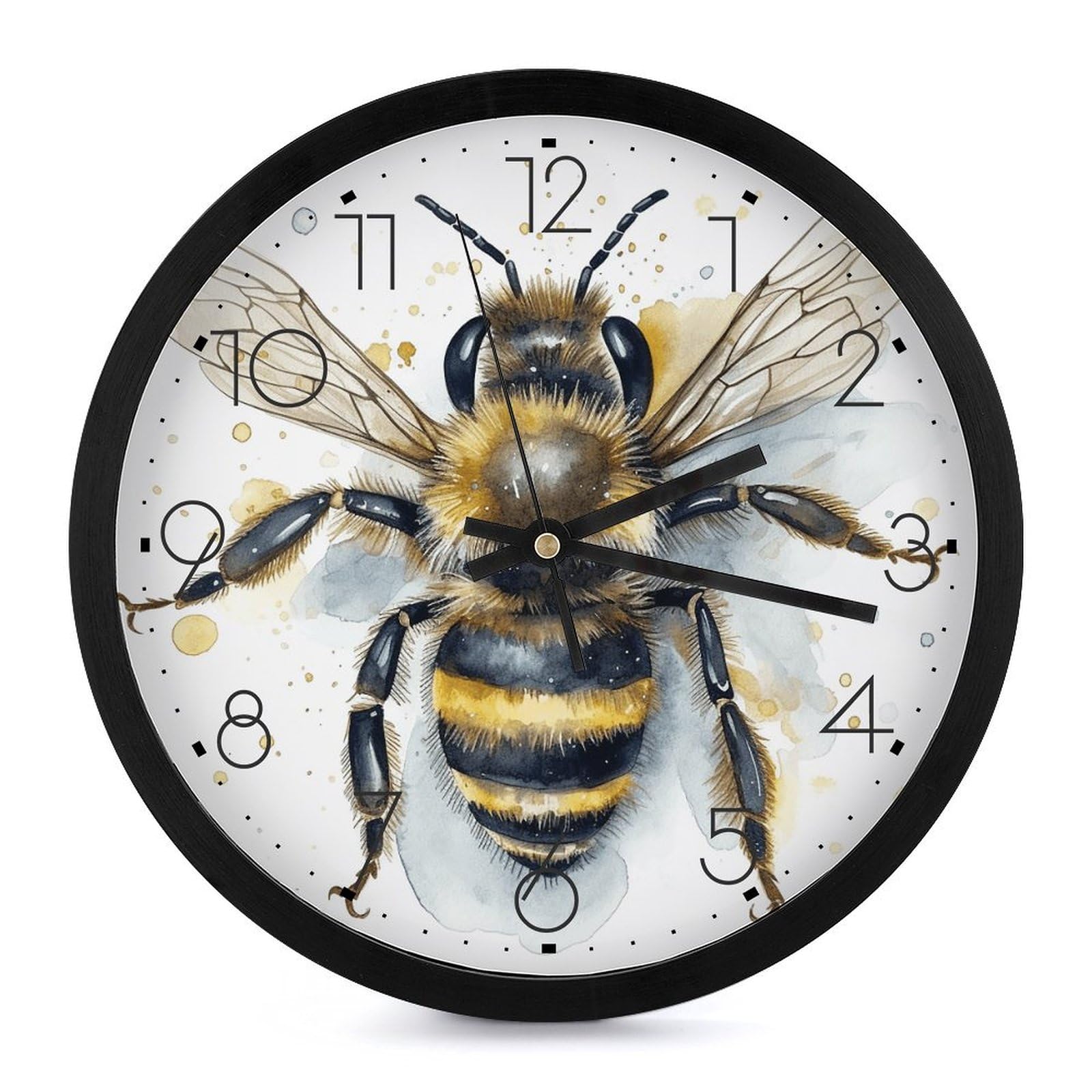 Horloge murale silencieuse de 25,4 cm avec un design abeille vintage