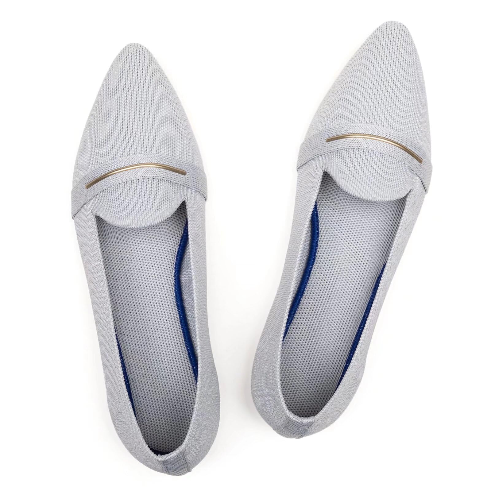 Frank Mully Women's Casual Loafer Flats Slip On Loafer Shoes Comfortable Knit Flat Shoes Classics Pointy Toe Loafer Flats,for Work,Travel