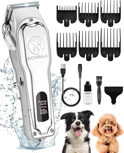 Cortapelos para perros para peluquería Kit de cortadora de pelo para perros para abrigos gruesos y pesados, afeitadora inalámbrica para mascotas -