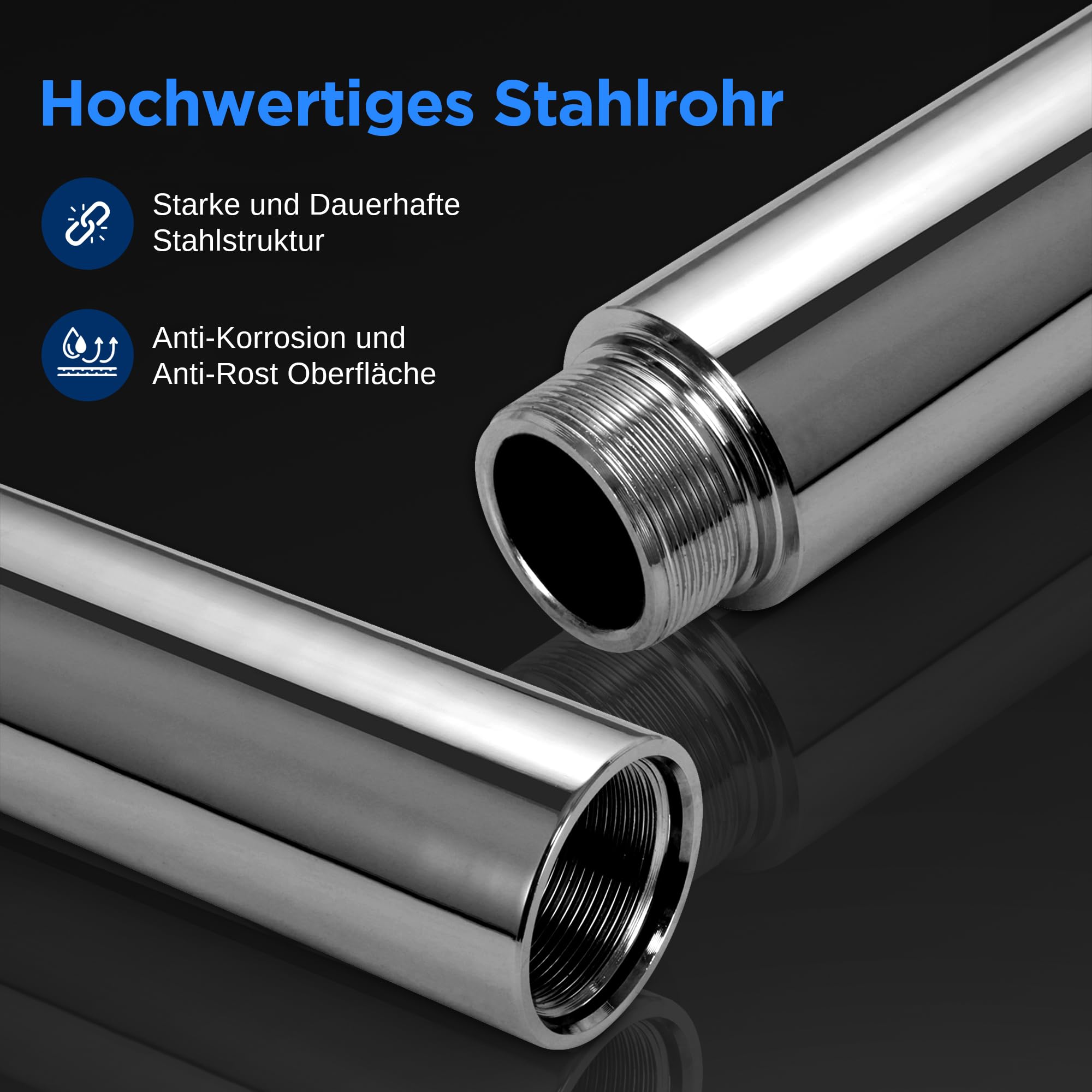 SereneLife Pole Dance Stange Indoor – Höhenverstellbar, Statisch & Rotierend, 204–274cm Turnstange Indoor für Zuhause – Robuster Stahl, Kein Bohren – Fitness Poledance Tanztraining – 280kg Traglast