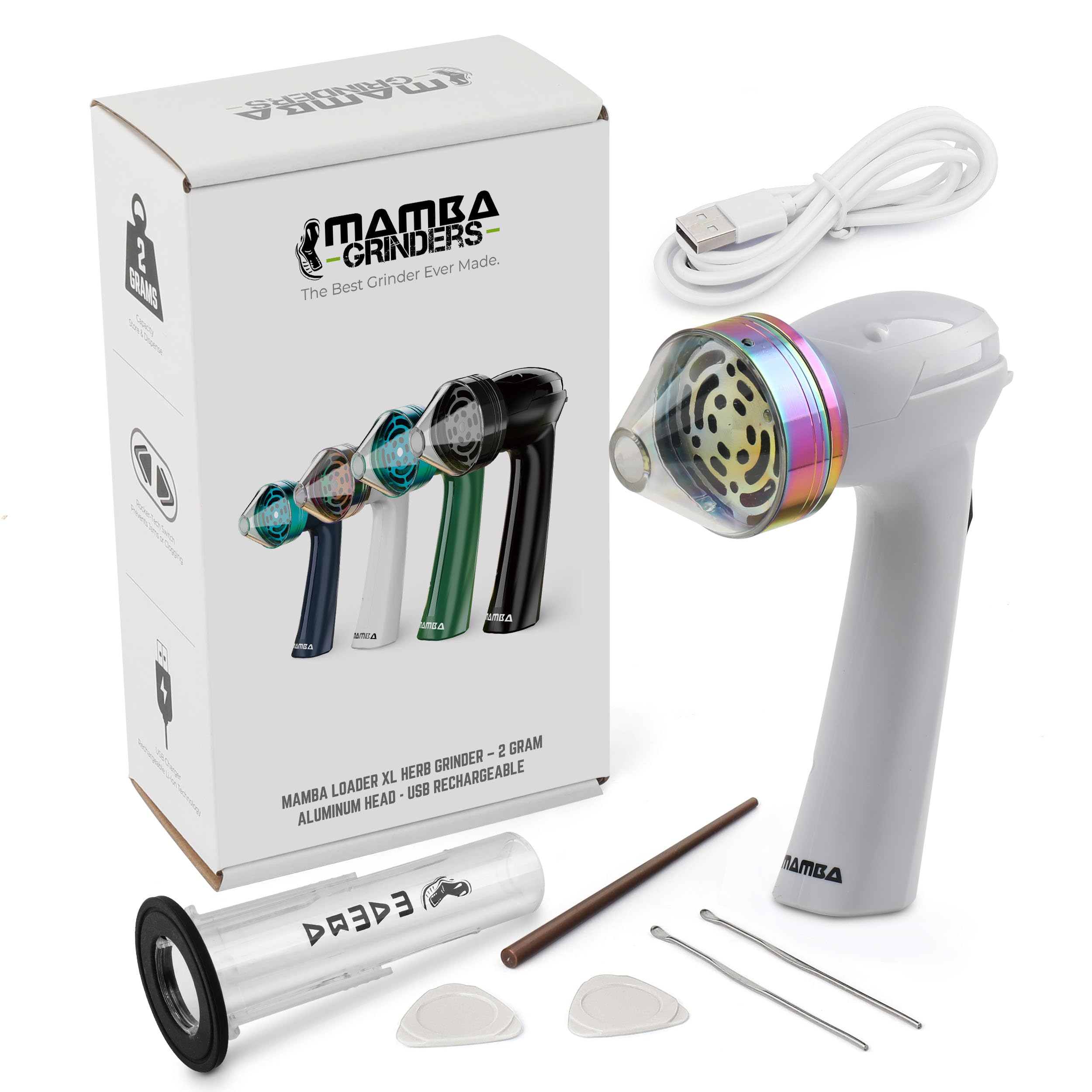 Mamba XL Electric Grinder with Color Box. USB Powered Essential Spice Mill for Grinding