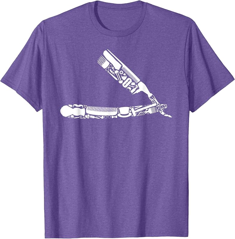 Camiseta Identica Design com estampa de navalha e ferramentas de barbear