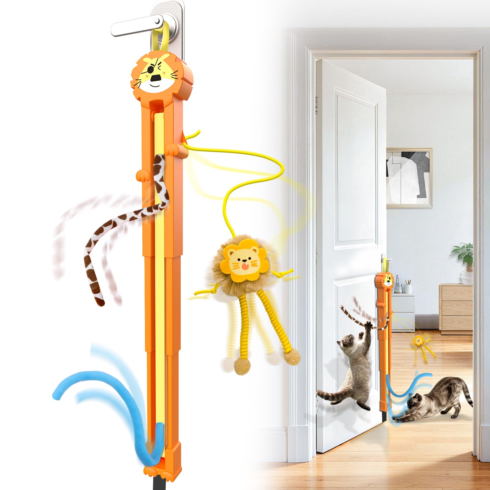 Zeepet Interactive Cat Toys, Automatic Hanging Door Toy for Indoor Cats, Flying String Cat Toy, Electronic Smart Sensor Toys for Kittens & Adult Cats