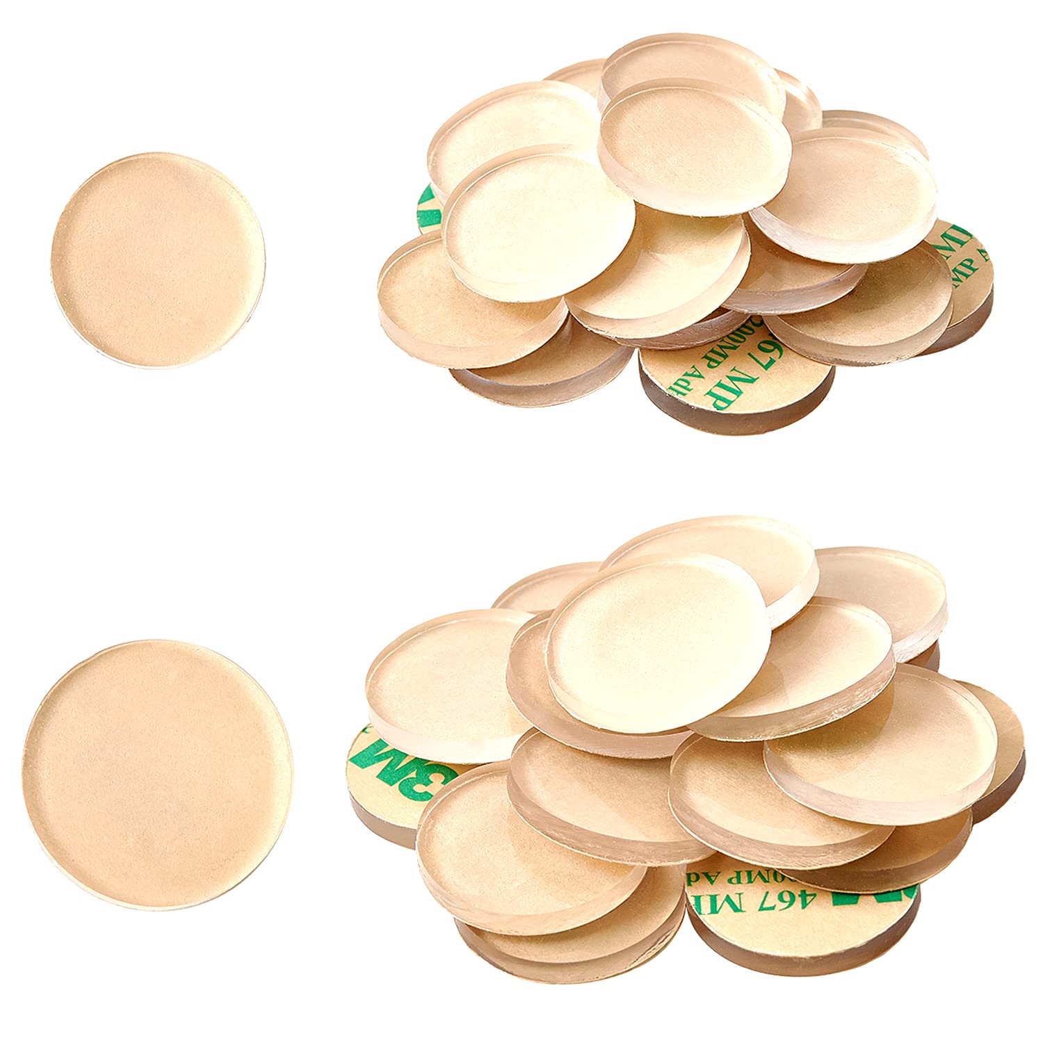 40Pcs 3mm Round Clear Adhesive Bumpers, Transparent Self Stick Rubber Pads for Glass Table Top, Furniture, Laptop, Mirrors, Glass Table Top, Furniture Feet, Picture Frames