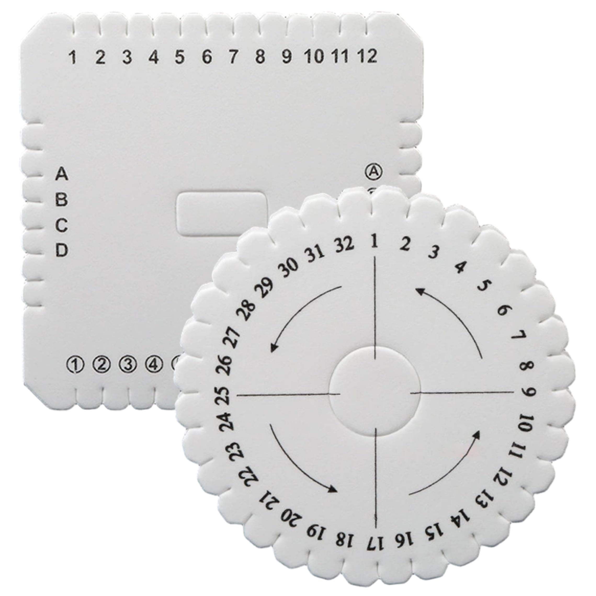 PithCogent 20PCS Making Disk, Kumihimo Bracelet Kit, 40-slot ＆ 32-slot Braiding Making Disk, Portable Wood & Plastic Weaving Tool, 3.94×3.94inch