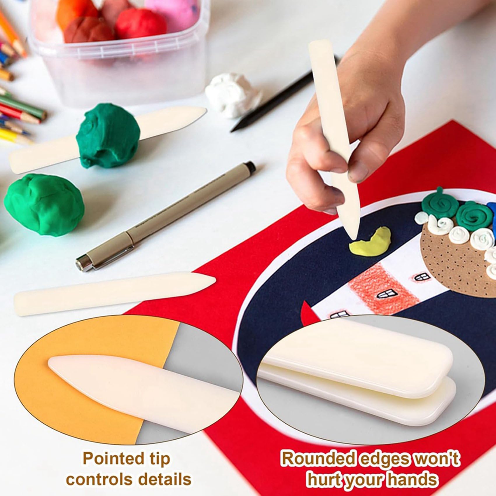 Falzbein-Werkzeug 100er-Pack, Kunststoff, zum Basteln, Rillen, Falten, Papierbasteln, Scrapbooking